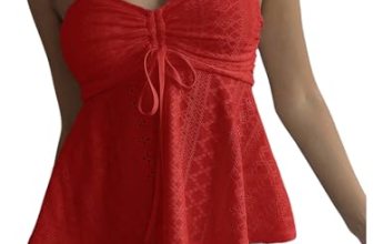 Milumia Women’s Eyelet Tie Front Babydoll Top Y2k Summer Strapless Peplum Tops R