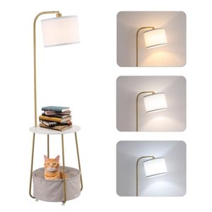 YJSQOEOE Floor Lamp with Cat Bed