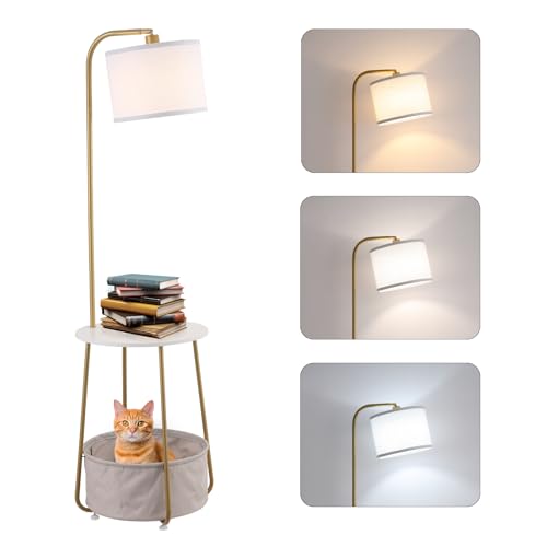 YJSQOEOE Floor Lamp with Cat Bed