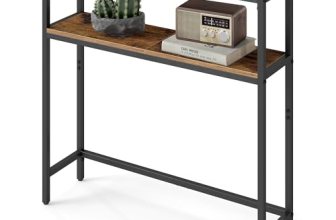 VASAGLE Console Table, 2-Tier Narrow Sofa Table with 2 Shelves