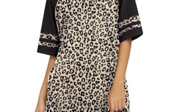 Ekouaer Cotton Nightgowns for Women Short Sleeve Sleep Shirts Crew Neck Night Sh