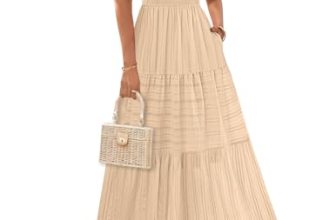 MEROKEETY Women’s 2026 Summer Boho Midi Maxi Dress Beach Vacation Casual Sleevel