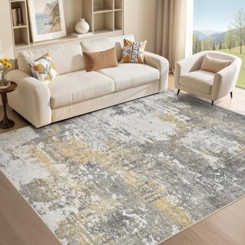 Micgeek Area Rug Living Room – 5X8 Abstract Washable Large Soft Foldable Non Sli