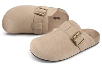 Stelle Suede Clogs for Women Men Potato Shoes with Arch Support Leather Cork Foo