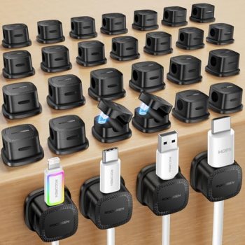 30-Pack Magnetic Cable Clips Cord Organizer