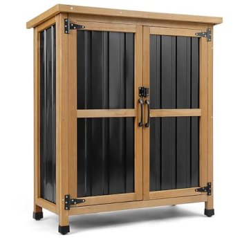 PetsCosset Weatherproof Outdoor Storage Cabinet with Lockable Doors