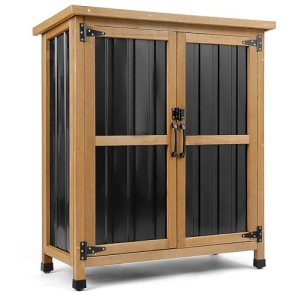 PetsCosset Weatherproof Outdoor Storage Cabinet with Lockable Doors