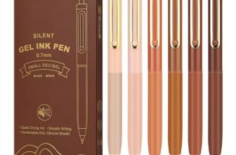 Niodel Gel Pens,6 Pcs Quick Drying Black Ink Medium Point 0.7mm Pens