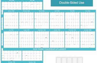17″ x 38″ 2026 Wall Calendar, Wet & Dry Erase Wall Calendar 12 Month