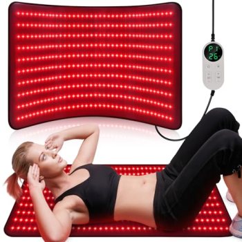 Pedete Red Light Mat for Body, 39’’×24’’ Large Infrared Light Pad with Timer Rem