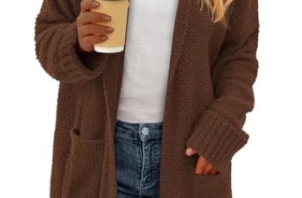 KIRUNDO Cardigan Sweaters for Women 2026 Fall Chunky Fuzzy Knit Open Front Loose