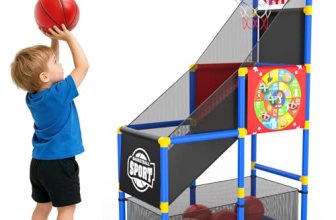EagleStone 2-in-1 Kids Arcade Basketball Hoop with Dart Board