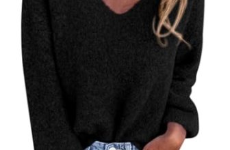 KIRUNDO Sweaters for Women Fall 2026 Oversized V Neck Cozy Cute Casual Long Slee