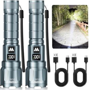 WdtPro LED Rechargeable Flashlight 2 Pack