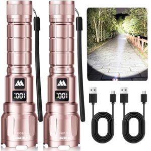 WdtPro LED Rechargeable Flashlight 2 Pack