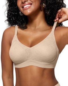 HORISUN Womens Bra Lace Seamless Wireless Wirefree Lift Comfy Sexy Bralettes No