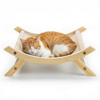 CallieCo Wooden Cat Hammock Bed