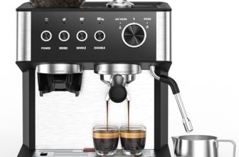 Electactic Espresso Machine 15 Bar with Built-in Anti-Clog Coffee Grinder