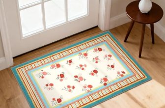 GarveeHome Beige 2×3 Area Rug, Vintage Floral Machine Washable Small Rug
