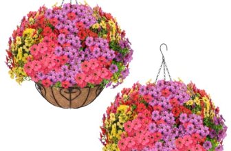 LetuoClips 2 Sets Artificial Hanging Flower for Outdoors
