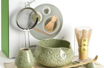 Matcha Whisk Set, Ceramic Matcha Kit Set Includes Matcha Bowl