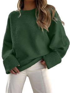ANRABESS Women’s Oversized Sweaters 2026 Long Sleeve Fuzzy Knit Casual Chunky Pu