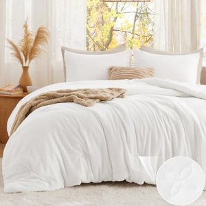 Bedsure Queen Comforter Set White