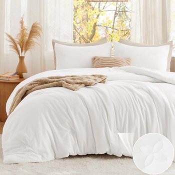 Bedsure Queen Comforter Set White