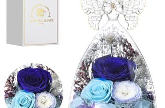 Tiaronics Mothers Day Rose Gifts for Women Preserved Real Flower in Glass Angel