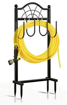 SHOMEXTOL Garden Hose Holder,Upgraded Freestanding Hose Holder with 4 Spikes
