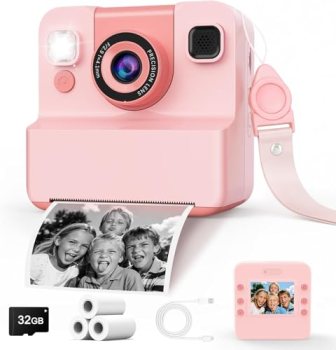 Kids Camera Instant Print with Flip Selfie Lens