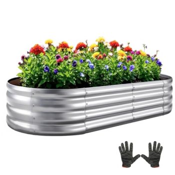 Mycovire Galvanized Garden Bed kit for Vegetables/Herbs/Flowers (4X2X1)