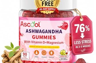 Ascool Ashwagandha Gummies for Stress Relief & Clam with Magnesium + Vitamin D