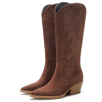 ElegaStep Women’s Wide Calf Tall Boot Knee High Western Boots – Simple