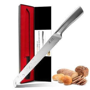 imarku Bread Knife 10 Inch: Japanese High Carbon Stainless Steel Professional Gr