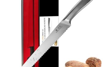 imarku Bread Knife 10 Inch: Japanese High Carbon Stainless Steel Professional Gr