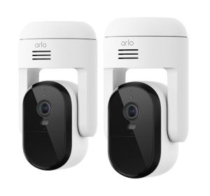Arlo Essential Pan Tilt Security Camera 2K – Wired Plug-in Power Outdoor Camera