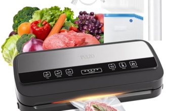 Vacuum Sealer Machine, 95Kpa vacuum sealer for food with Bags Storage and Built-