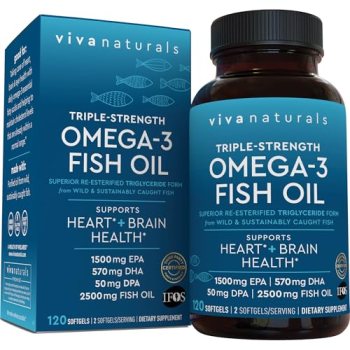 Viva Naturals Omega 3 Fish Oil Supplement for Women and Men