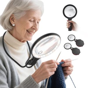 Neck Wear Magnifying Glass with Light for Close Work
