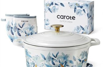 CAROTE 5 QT Cast Iron Dutch Oven Pot with Lid