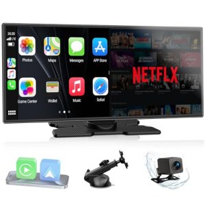 LAMTTO Upgraded 11” Wireless Carplay Screen with Net-Flix YouTube Apps and Back