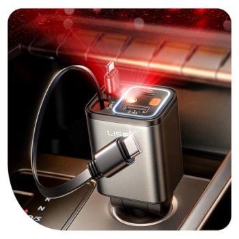 LISEN 4 in 1 Starlight Retractable Car Charger
