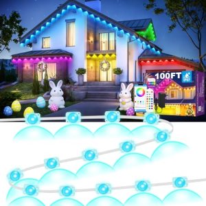 MUCCCUTE Permanent Outdoor Lights for Holidays Easter 100ft RGB House Light w/Ap