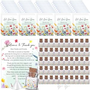 Qpige Bulk 50 Let Love Grow Jar Wedding Favors for Guests