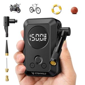 ETENWOLF Mini Bike Pump,20s Fast Inflate Bicycle Pump with Guage