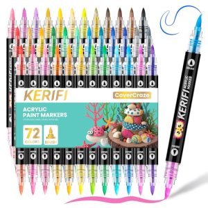KERIFI Acrylic Paint Markers, Automatic Ink Control Markers for Rock Painting