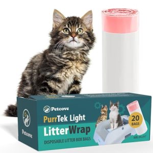 PurrTek Light Cat Litter Box Liners — LitterWrap Drawstring Bags for Automatic &