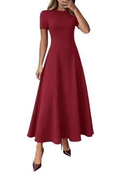 KIRUNDO Wedding Guest Dresses for Women 2026 Spring Summer Short Sleeve Pleated