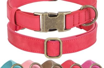 Jumpress Soft Leather Dog Collar for Small Medium Large Dogs